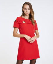 Φόρεμα κοντομάνικο με φιόγκους / 44-3001 -  ACCESS FASHION- Red / 48