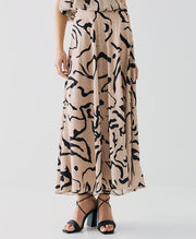 Φούστα εμπριμέ /53-6021 -  ACCESS FASHION- Beige / 44