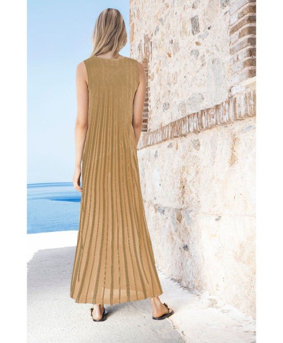 Lurex δίχρωμο φόρεμα με v-λαιμό