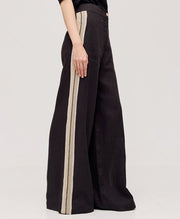 Παντελόνα λινή με φάσες /5018 -  ACCESS FASHION- Black / 52