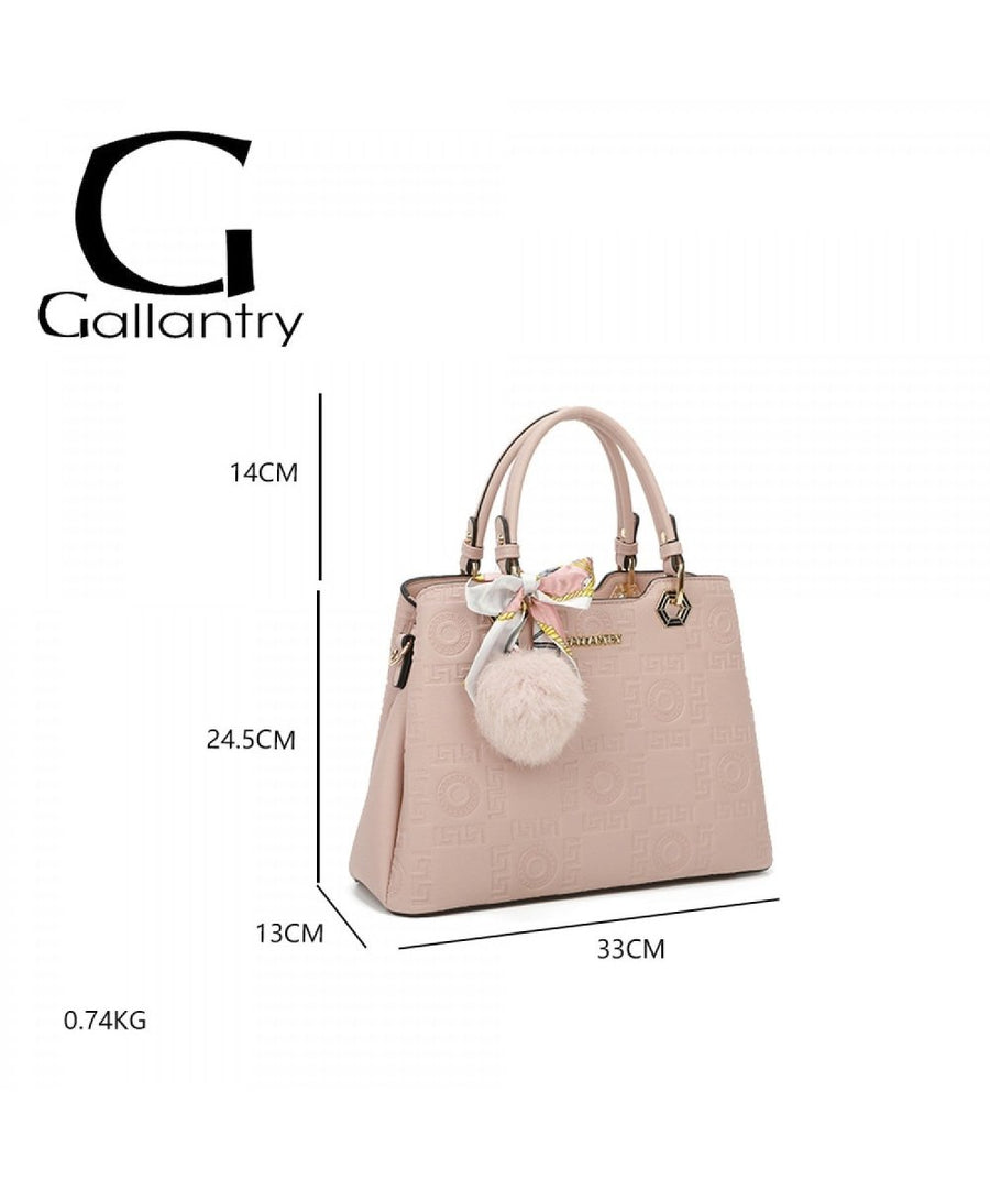 Gallantry Paris/ Elodie Τσάντα Χειρός & Ώμου με Φιόγκο & Pom-Pom/ Ροζ