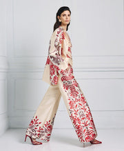 Παντελόνα με εμπριμέ τύπωμα/ 53-5127 -  ACCESS FASHION- Red / 44-Red / 46