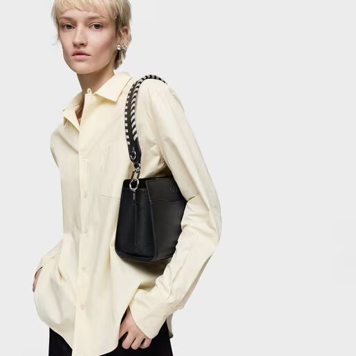 Μικρή τσάντα shopper Audree Saffiano σε μαύρο χρώμα / 2002287051