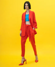 Παντελόνι λινό με ζώνη / 33-5004 -  ACCESS FASHION- Red / 48