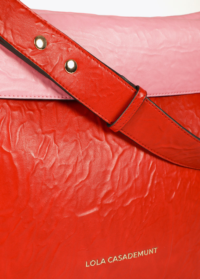 Hobo Bag Wrinkled απο δερματίνη σε διχρωμία / LF2504060