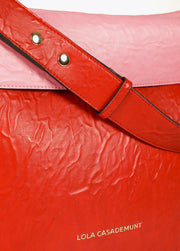 Hobo Bag Wrinkled απο δερματίνη σε διχρωμία / LF2504060 -  LOLA CASADEMUNT- Default Title