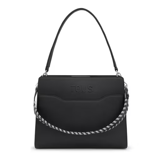 Μεσαίου μεγέθους τσάντα shopper Audree Saffiano σε μαύρο χρώμα / 2002286352
