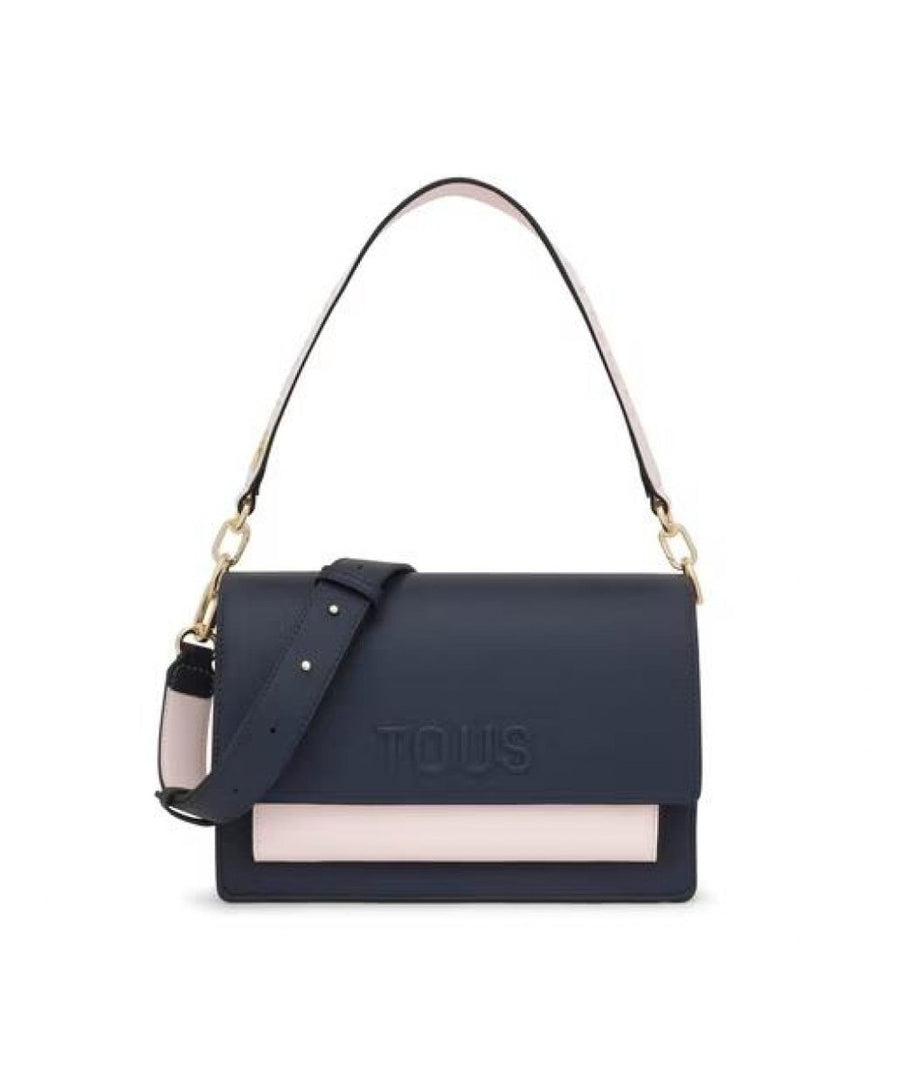 Μεσαίου μεγέθους τσάντα χιαστί Audree Saffiano ΤOUS Navy Blue