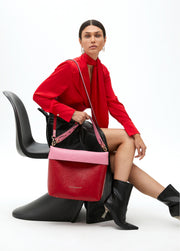 Hobo Bag Wrinkled απο δερματίνη σε διχρωμία / LF2504060 -  LOLA CASADEMUNT- Default Title