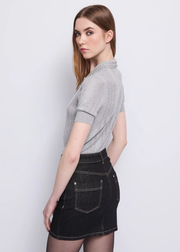 Πόλο Πουλόβερ από Νήμα με Στρας / 521BD53048 -  GAUDI- Grey / S-Grey / M-Grey / L