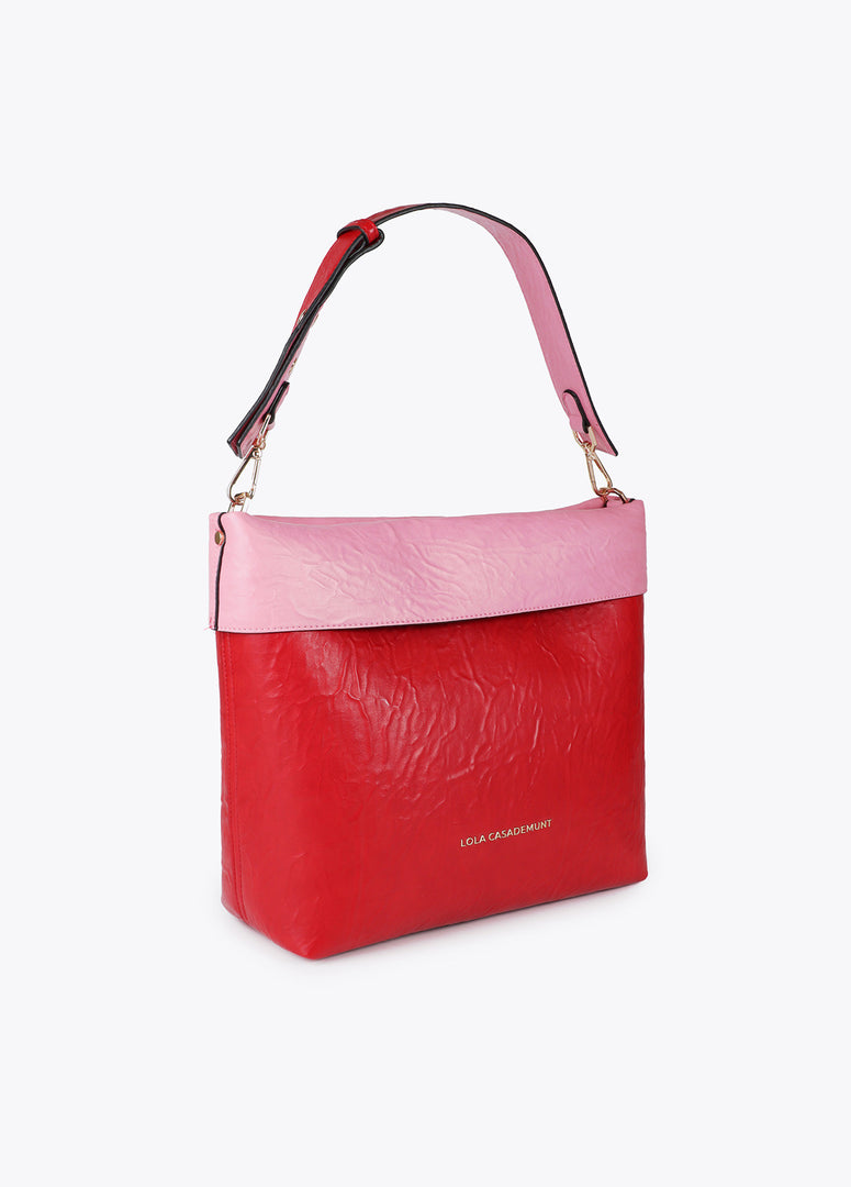 Hobo Bag Wrinkled απο δερματίνη σε διχρωμία / LF2504060