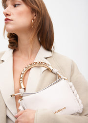 Χιαστί Τσάντα με μεταλλικό χερούλι και ιμάντα / LF2504039 -  LOLA CASADEMUNT- Default Title