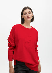 Πλεκτή μπλούζα με logo Lola Casademunt/ LF2511004 -  LOLA CASADEMUNT- Red / S-Red / M