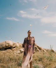 Καφτάνι εμπριμέ /43-3610 -  ACCESS FASHION- Brown / One size