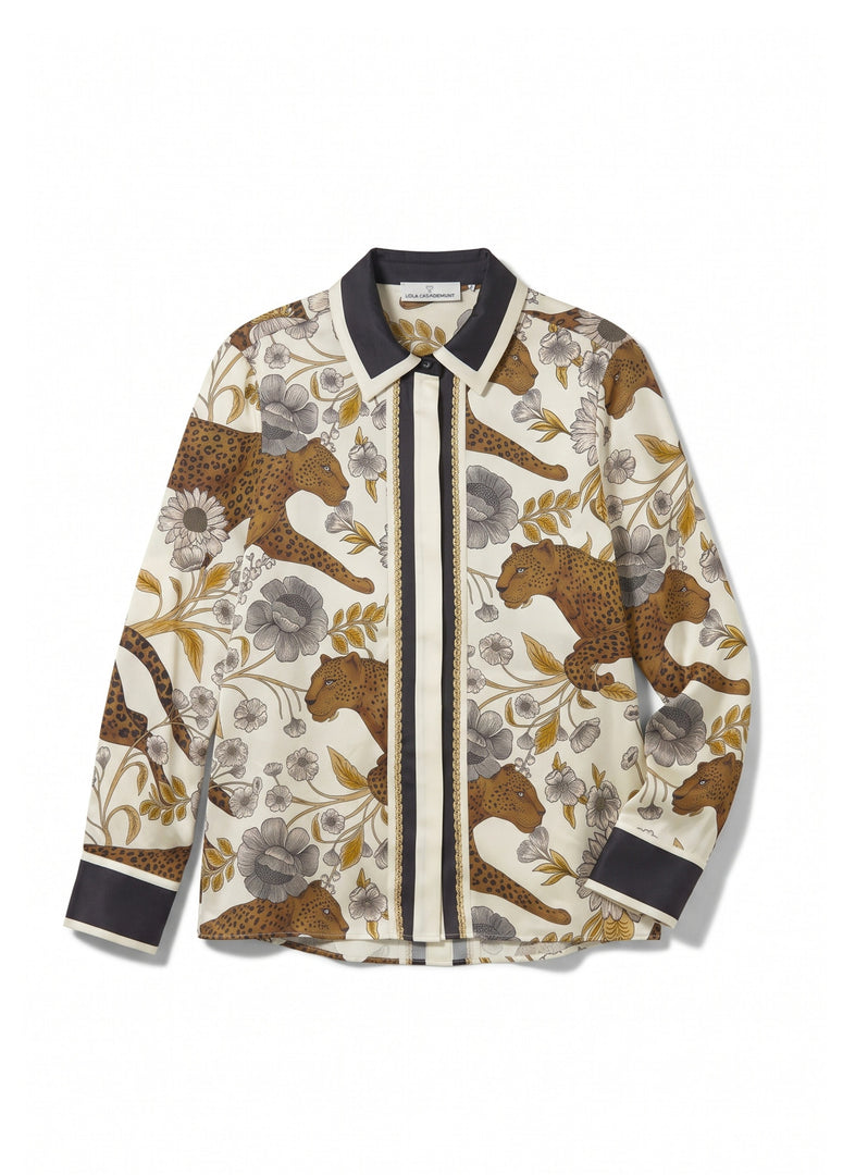 LOLA CASADEMUNT Πουκάμισο με Leopard & Border Print