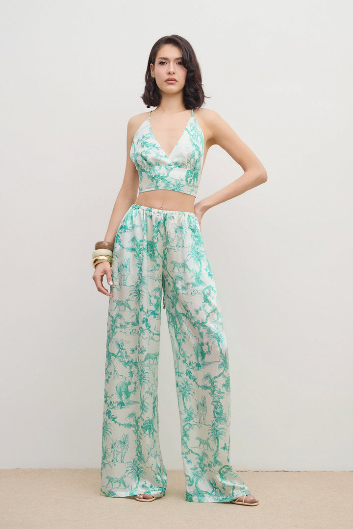 LIUBA Aerie Silk Crop Top Green