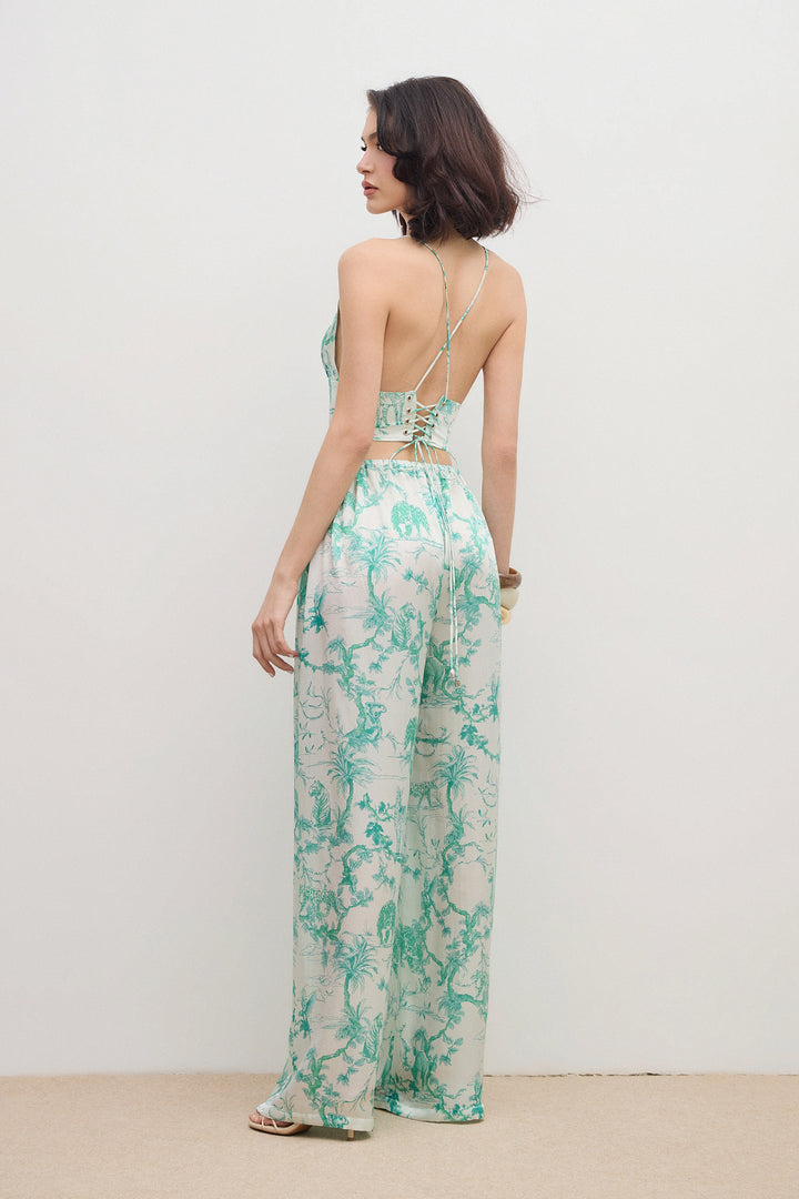 LIUBA Aerie Silk Crop Top Green