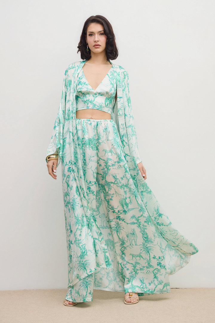 LIUBA Aerie Silk Crop Top Green
