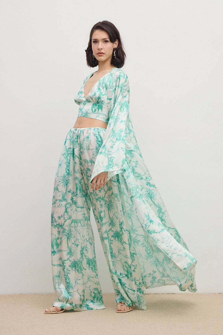 LIUBA Aerie Silk Crop Top Green