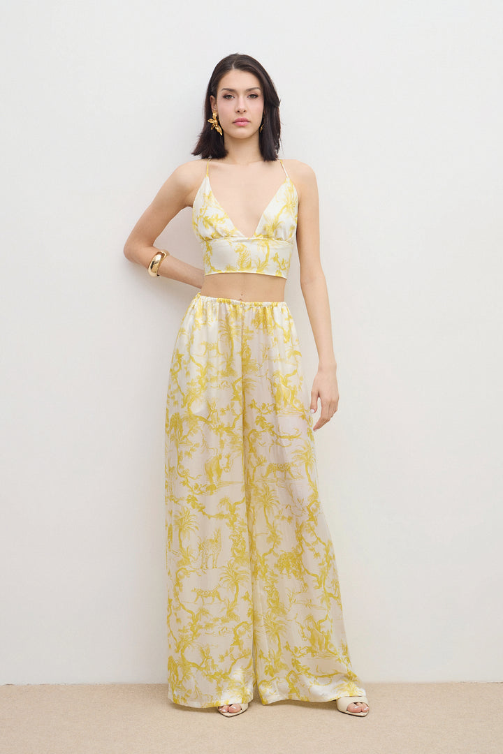 LIUBA Aerie Silk Crop Top Yellow