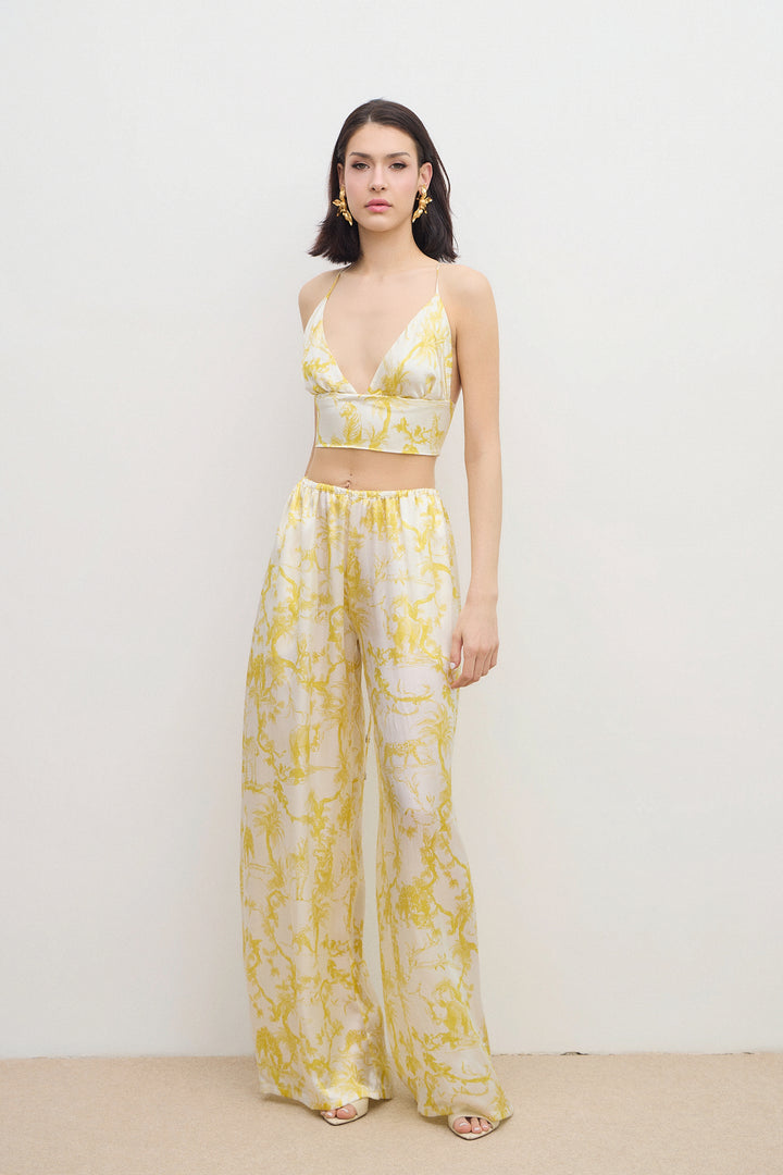 LIUBA Aerie Silk Crop Top Yellow