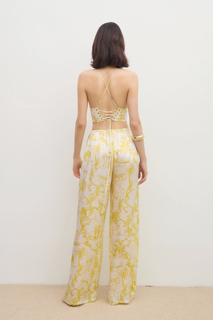 LIUBA Aerie Silk Crop Top Yellow