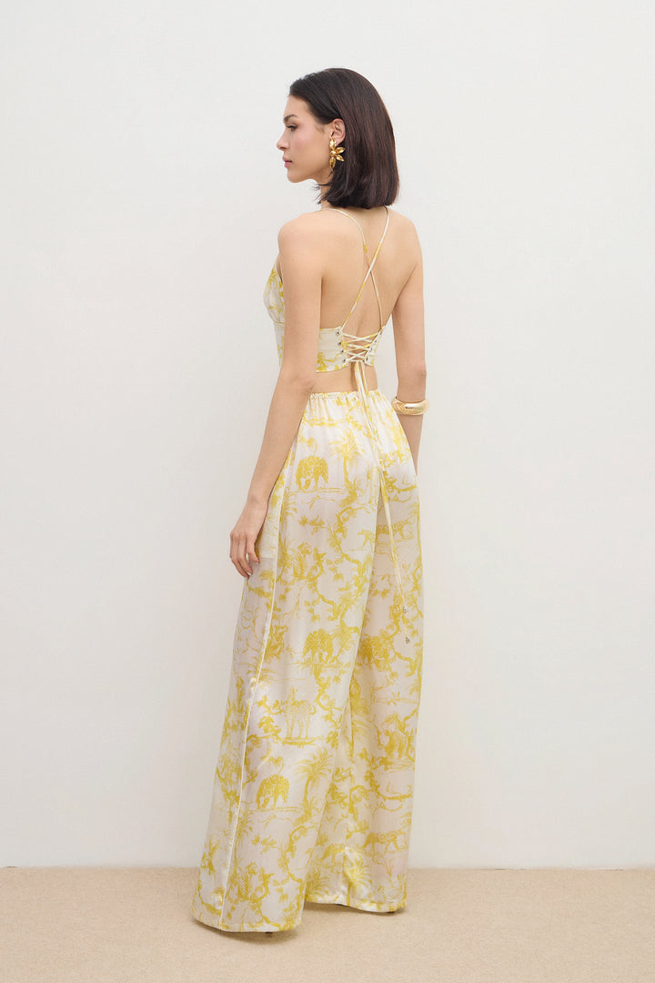 LIUBA Aerie Silk Crop Top Yellow