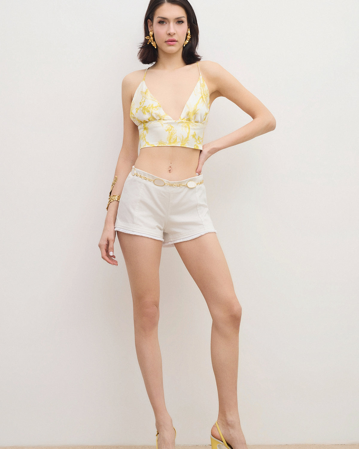 LIUBA Aerie Silk Crop Top Yellow