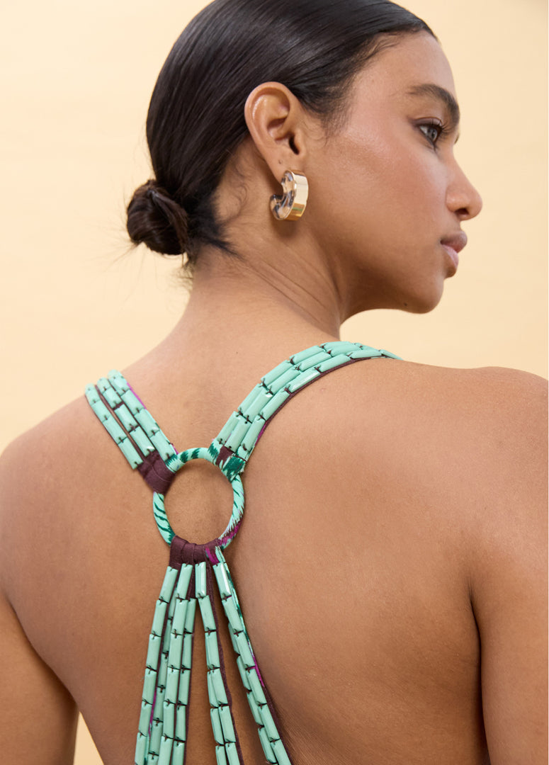 LOLA CASADEMUNT Long Palm Print Φόρεμα