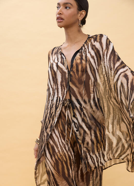 LOLA CASADEMUNT Zebra Print Shirt /LS2615005