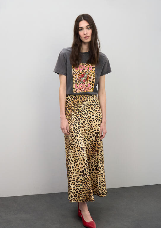 LOLA CASADEMUNT T-Shirt με Leopard Graphic Print /LS2615105