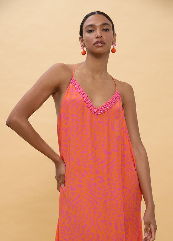 LOLA CASADEMUNT Maxi Εξώπλατο Φόρεμα με Ζακάρ Μοτίβο