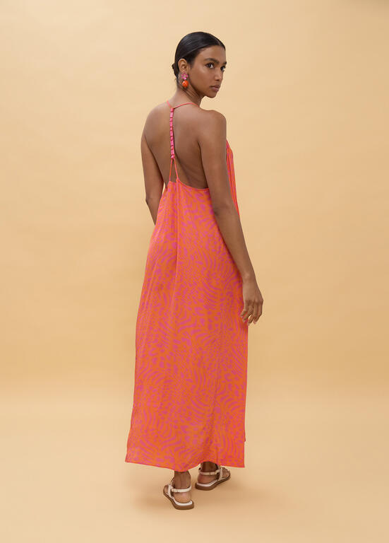 LOLA CASADEMUNT Maxi Εξώπλατο Φόρεμα με Ζακάρ Μοτίβο