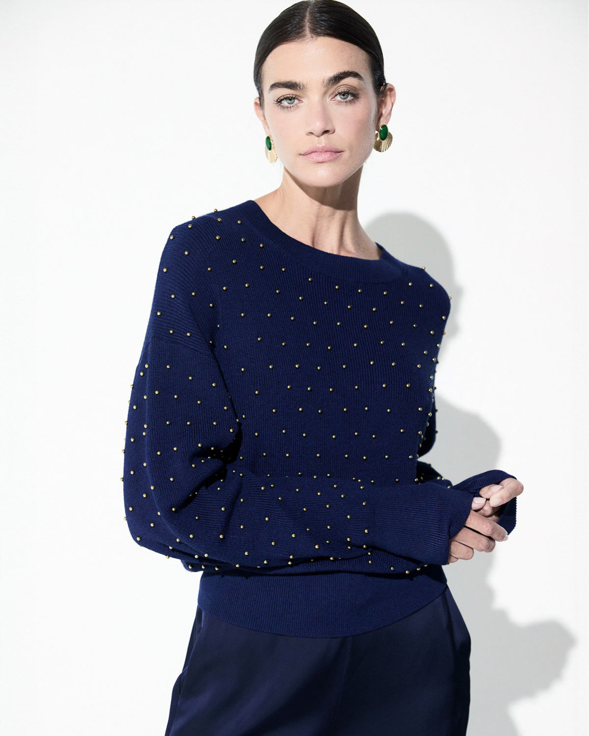LOLA CASADEMUNT Metallic Bead Sweater