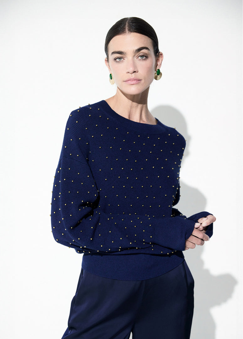 LOLA CASADEMUNT Metallic Bead Sweater