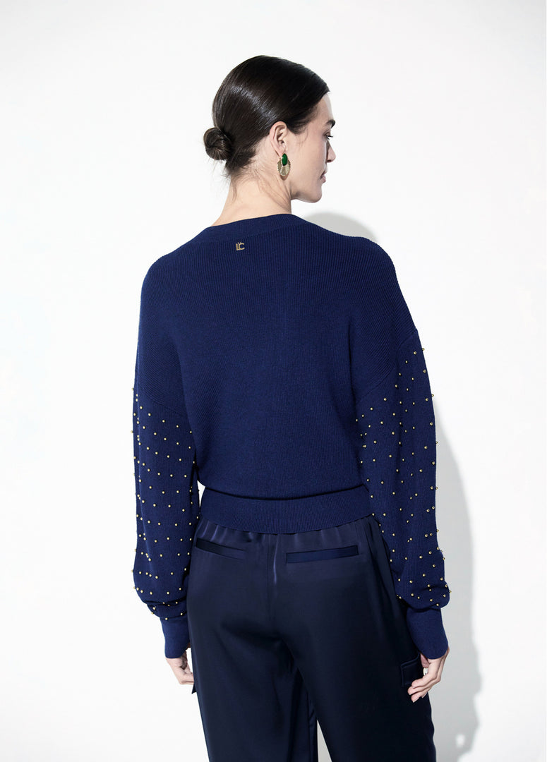 LOLA CASADEMUNT Metallic Bead Sweater
