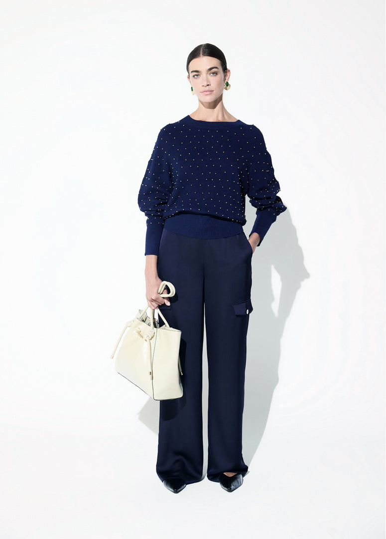 LOLA CASADEMUNT Metallic Bead Sweater