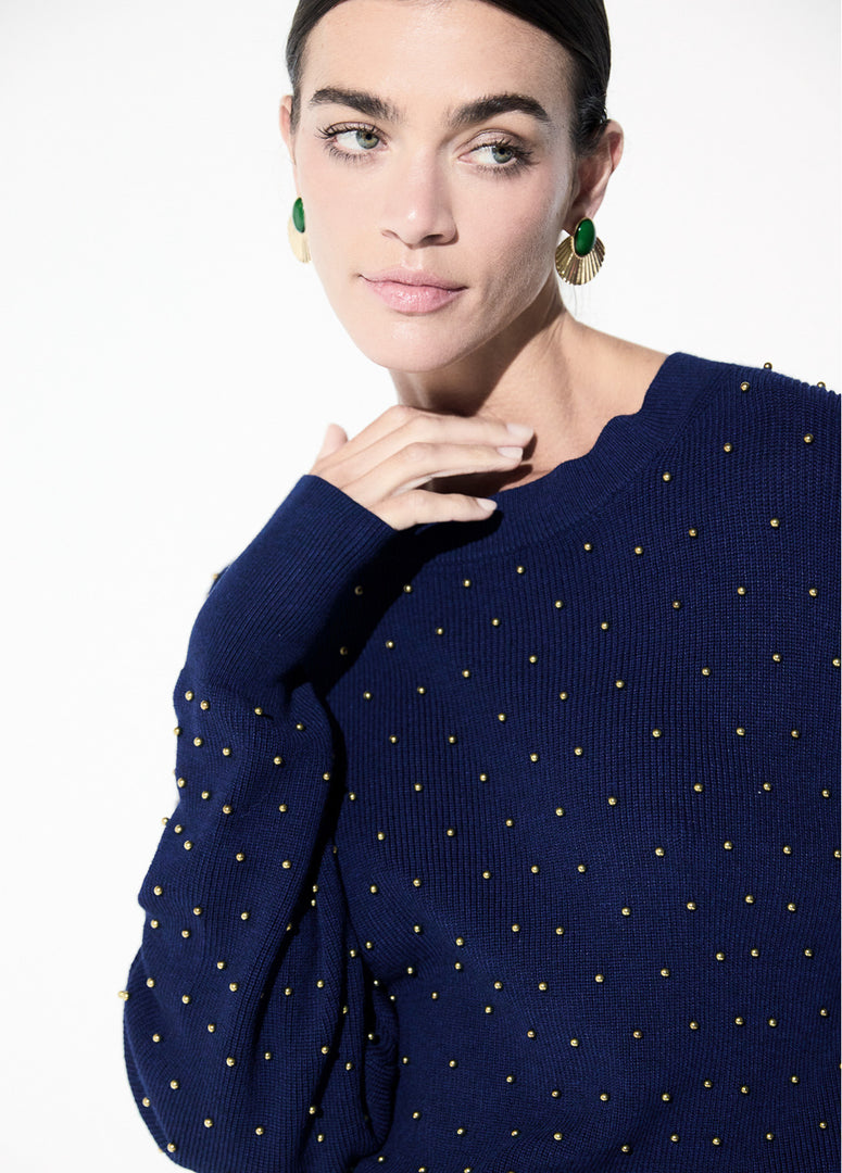 LOLA CASADEMUNT Metallic Bead Sweater