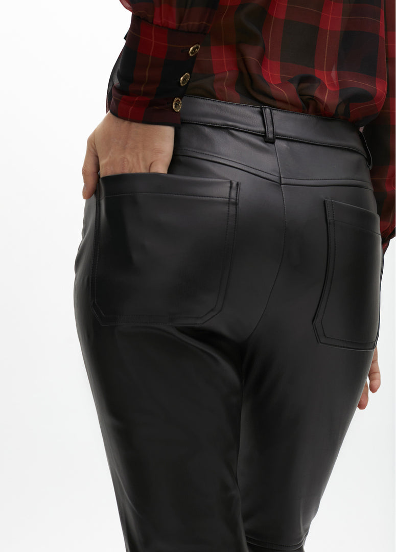 FAUX LEATHER TROUSERS WITH ZIPS /LF2514011
