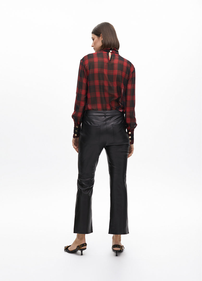FAUX LEATHER TROUSERS WITH ZIPS /LF2514011