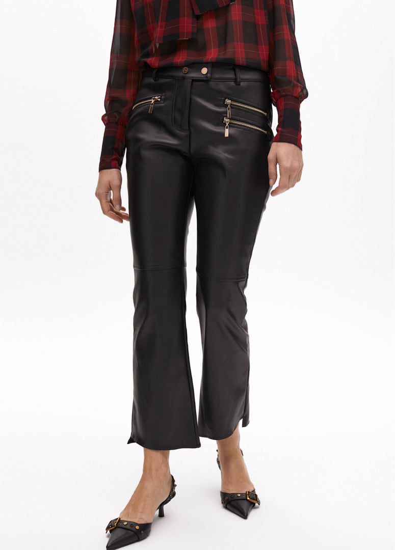 FAUX LEATHER TROUSERS WITH ZIPS /LF2514011