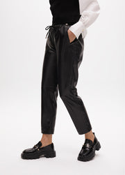 FAUX LEATHER JOGGING TROUSERS / LF2514025