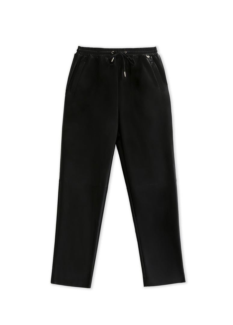 FAUX LEATHER JOGGING TROUSERS / LF2514025