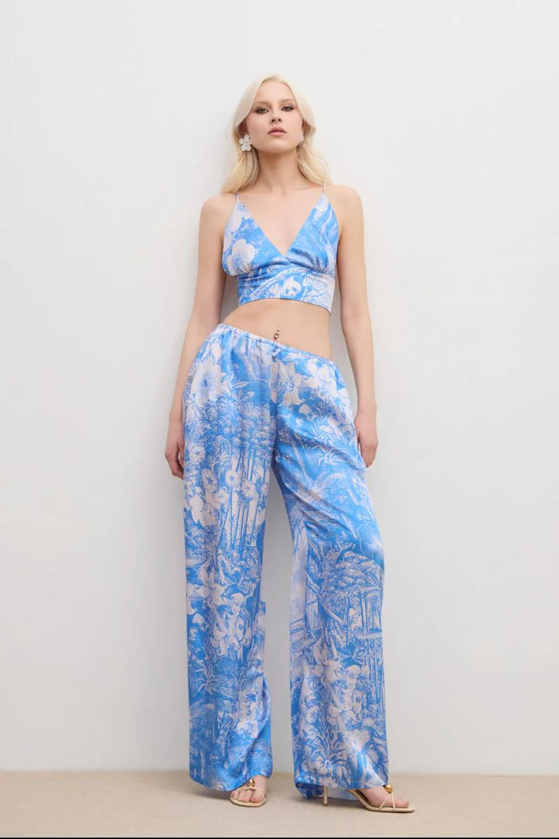 LIUBA Aerie Silk Crop Top Blue