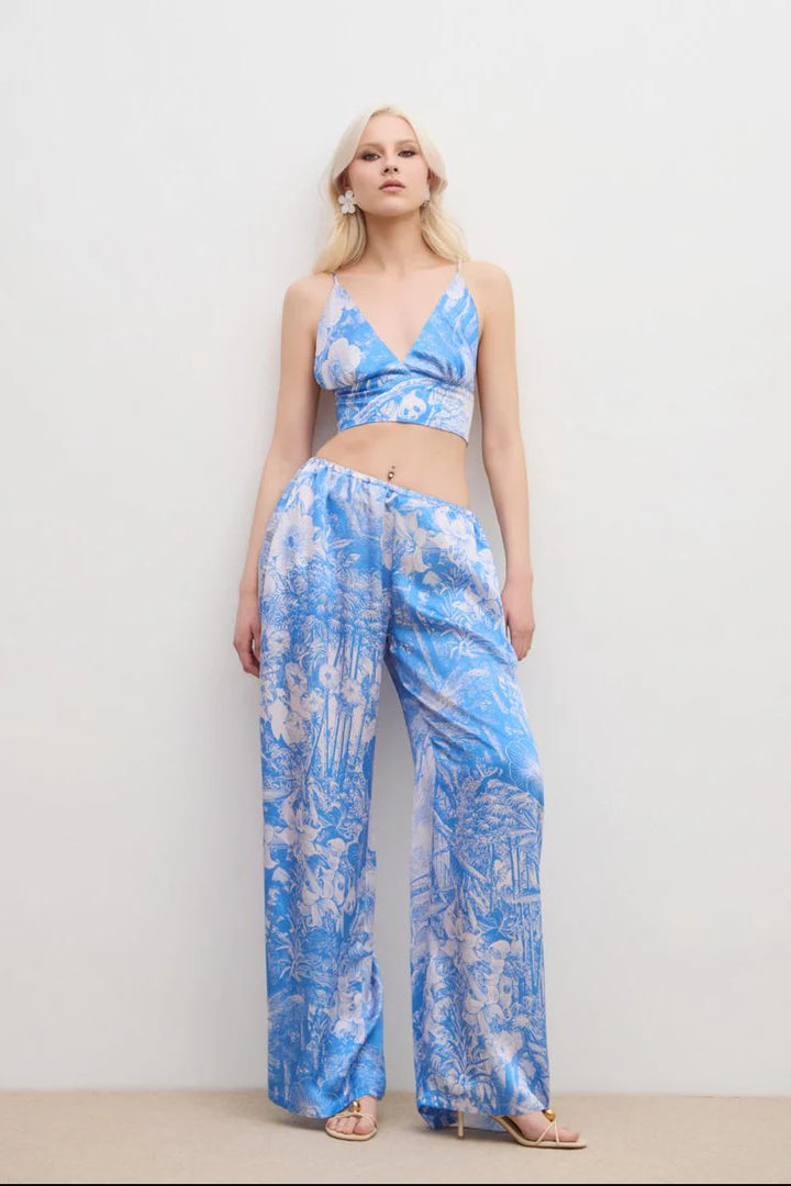 LIUBA Aerie Silk Crop Top Blue