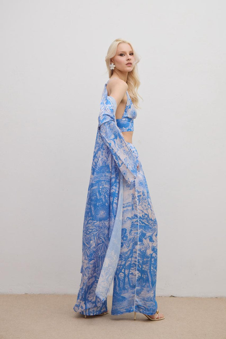 LIUBA Aerie Silk Crop Top Blue