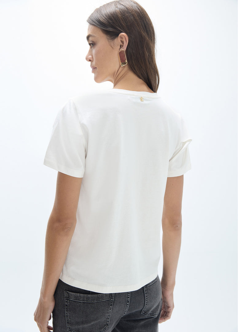 LOLA CASADEMUNT T-Shirt με Πέρλες και Strass