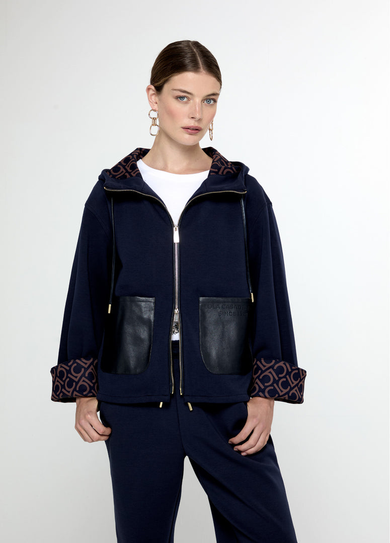 PU SWEATSHIRT WITH POCKETS / LF2511033