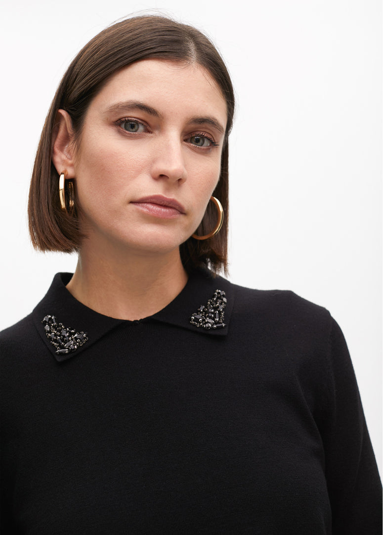 ANIMAL PRINT SWEATER WITH PLEATED BACK / LF2511027