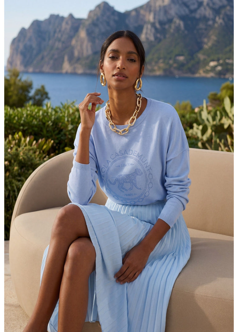 LOLA CASADEMUNT Sweater with Rhinestones / LS2611030